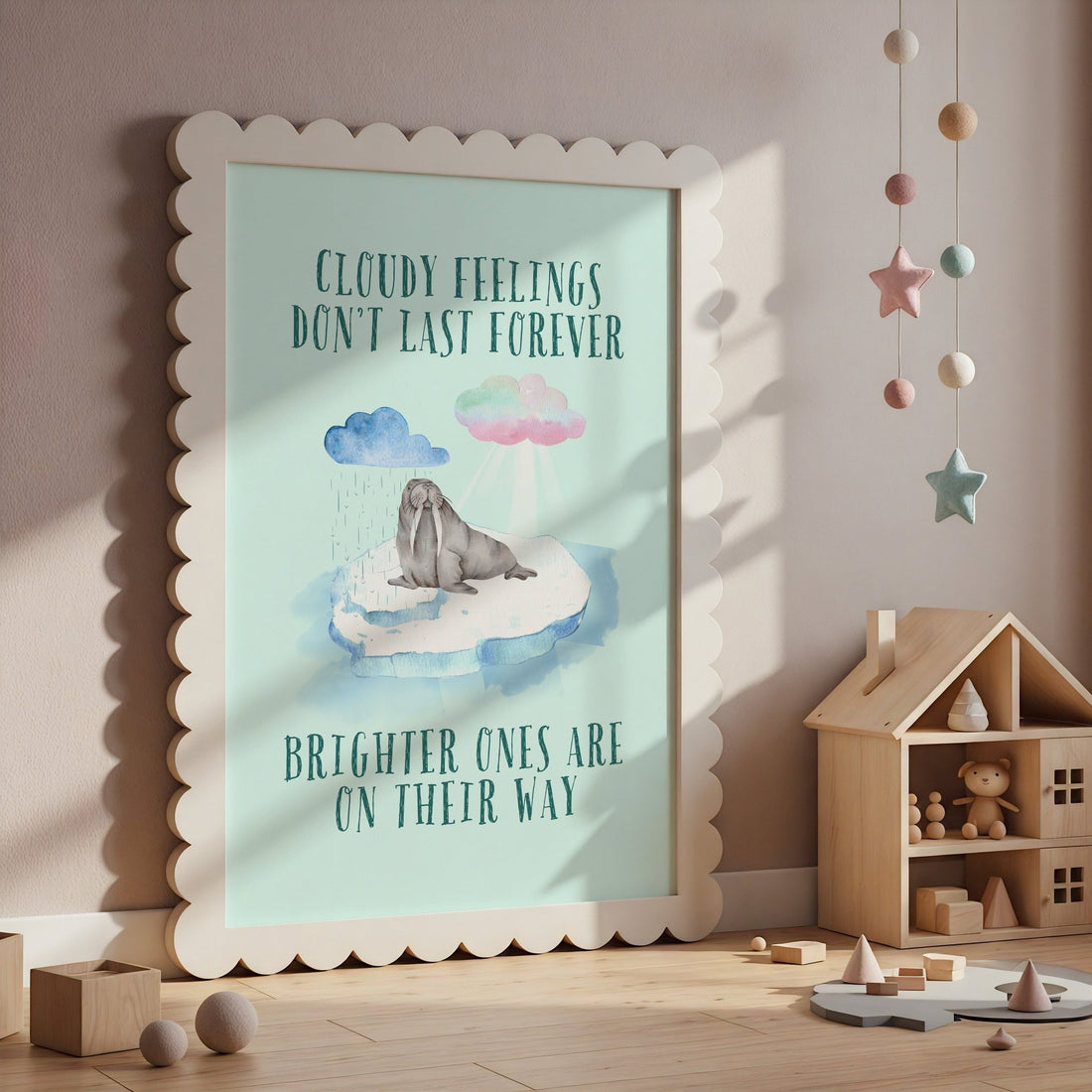 Walrus Affirmation Poster | Kids Positive Wall Art Print | Dog Lover Gift by Nest &amp; Nova