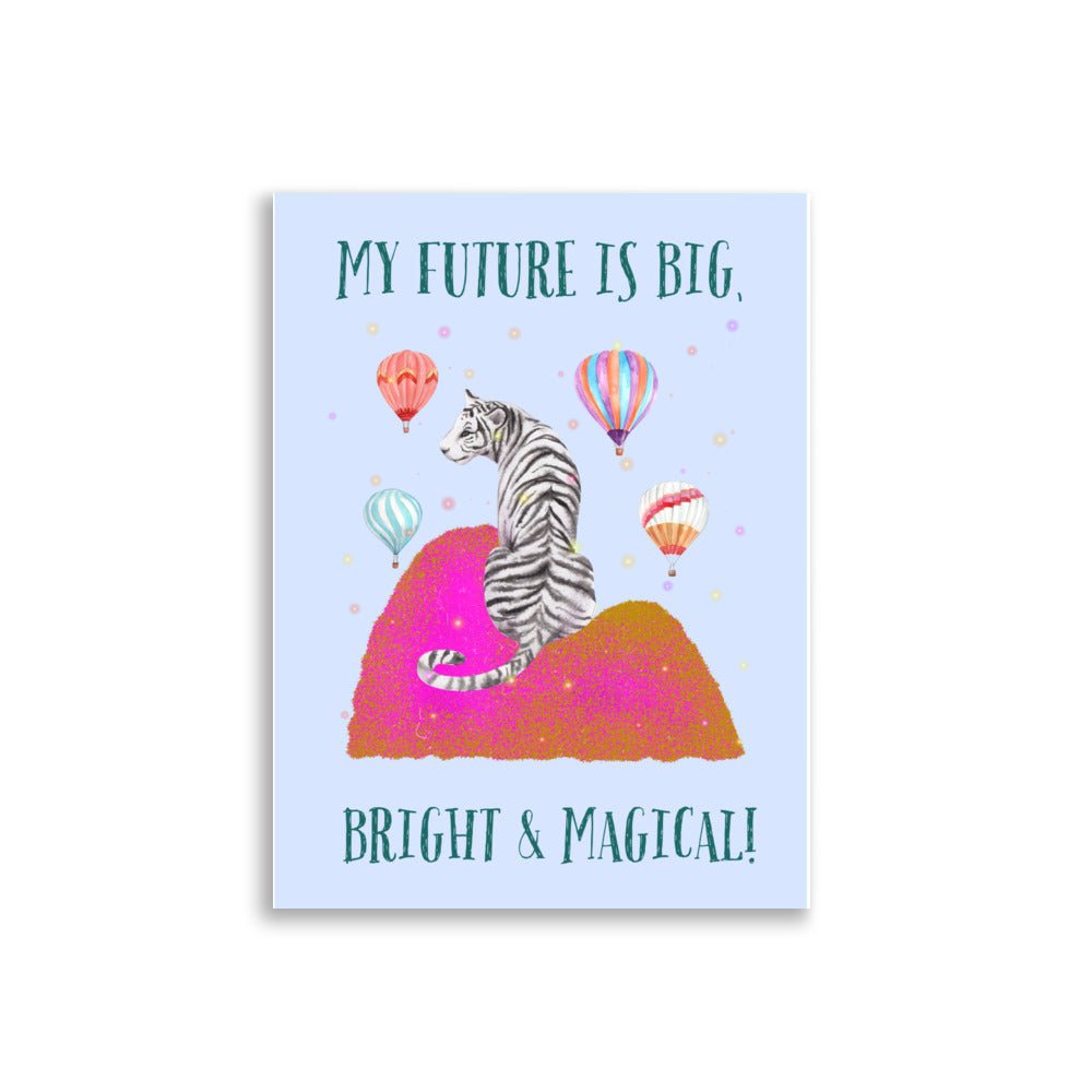 White Tiger | Kids Positive Wall Art Print | Dog Lover Gift by Nest &amp; Nova
