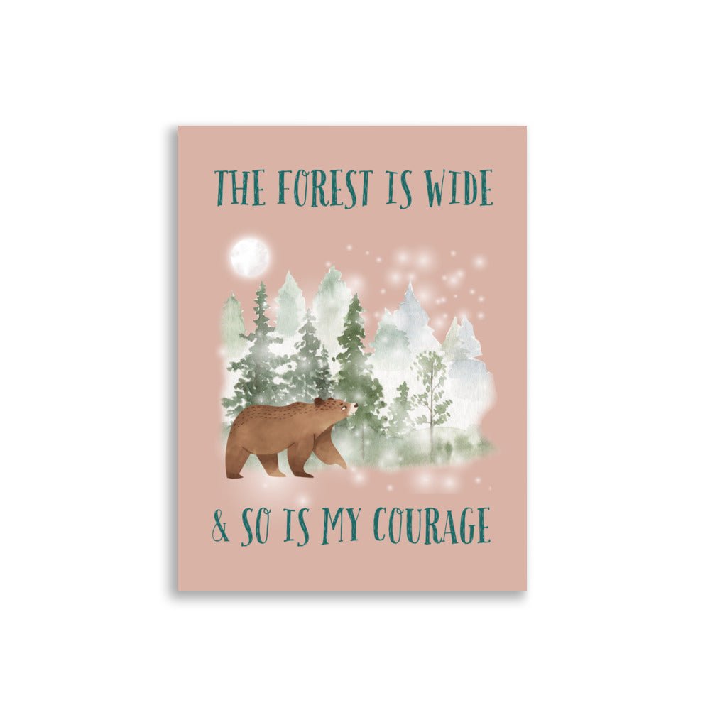 Woodland Forest Bear | Kids Affirmation Poster | Dog Lover Gift by Nest &amp; Nova